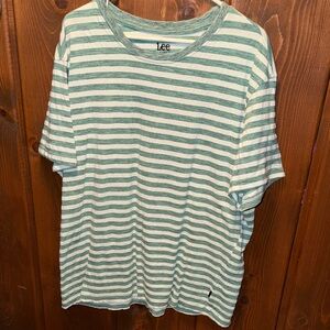 Lee Mint and White Striped Tee